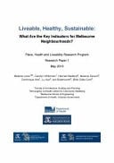 Liveable, Healthy, Sustainable What Are the Key Indicators for Melbourne Neighbourhoods?