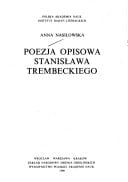 Poezja opisowa Stanisława Trembeckiego (Studia z okresu Oświecenia) (Polish Edition)