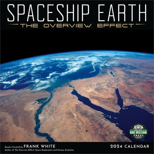 Spaceship Earth 2024 Wall Calendar: The Overview Effect | 12" x 24" Open | Amber Lotus Publishing