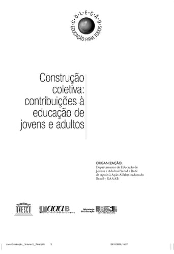 Construção coletiva Contribuições à educação de jovens e adultos