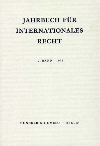 Jahrbuch Fur Internationales Recht, 1974