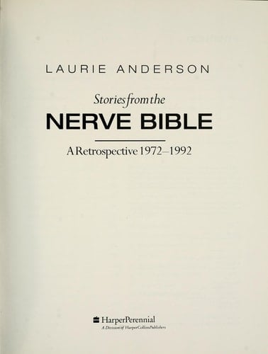 Stories from the Nerve Bible A Retrospective, 1972-1992
