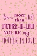You Are More Than Just Mother In Law You're My Mother In Love Blank Lined Notebook Journal Diary Composition Notepad 120 Pages 6x9 Paperback ( Mother In Law ) White