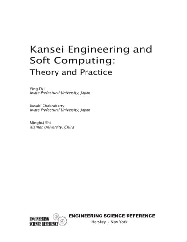 Kansei Engineering and Soft Computing: Theory and Practice