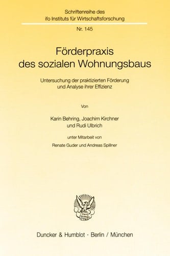 Förderpraxis des sozialen Wohnungsbaus.