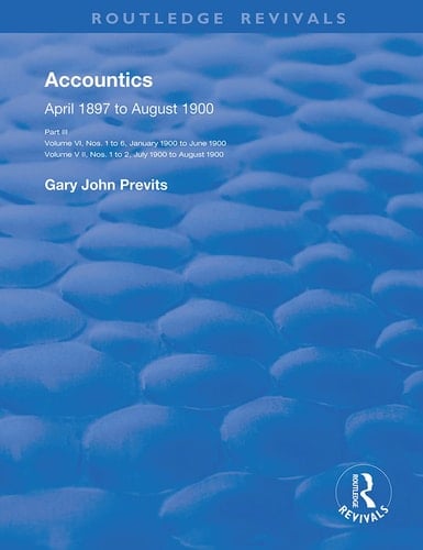 Accountics, Part III January 1900 to August 1900