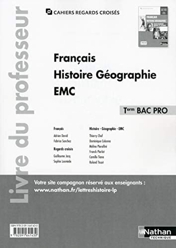 Français Histoire Géographie EMC Tle Bac Pro Livre du professeur