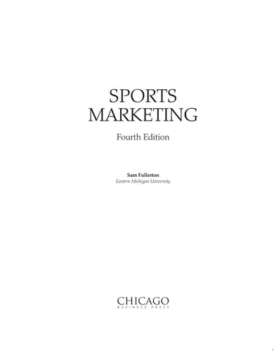 Sports Marketing, 4e