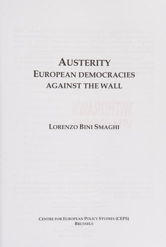 Austerity European Democracies Against the Wall