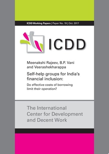 Self-help groups for India’s financial inclusion Do effective costs of borrowing limit their operation?
