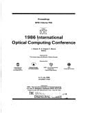 1986 European Conference on Optics, Optical Systems and Applications 30 September-3 October 1986, Firenze, Italy