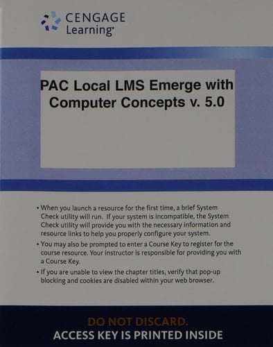 PAC Local LMS Emerge With Computer Concepts V. 5.0 Printed Access Card