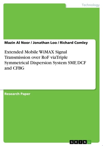 Extended Mobile WiMAX Signal Transmission over RoF viaTriple Symmetrical Dispersion System SMF, DCF and CFBG