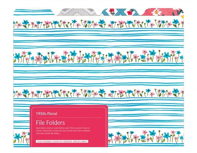 V&A 1950's Floral File Folders