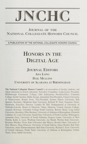 The Honors Thesis A Handbook for Honors Deans, Directors, and Faculty Advisors