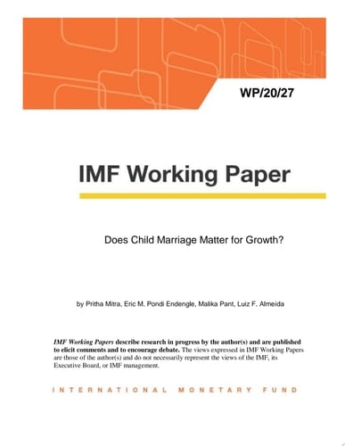Does Child Marriage Matter for Growth?