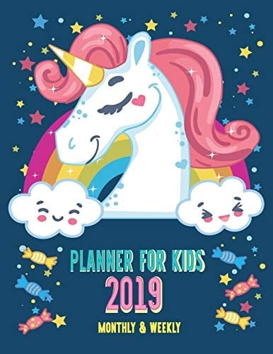 2019 Planner for Kids Weekly Planner 2019, 12 Months, January - December 2019, Cute Unicorn Agenda Book(volume 5)