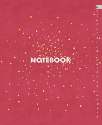 Notebook: Alphabetical Notebook with Tabs Lined 105 Pages Size (7.5 x 9.25 inches) Red Cover