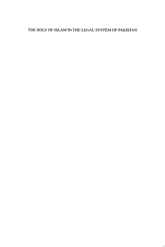 The Role of Islam in the Legal System of Pakistan