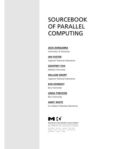 Sourcebook of Parallel Computing