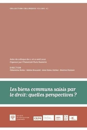 Les biens communs saisis par le droit : quelles perspectives ? Actes du colloque des 11 et 12 avril 2022 organisé par l'Université Paris Nanterre