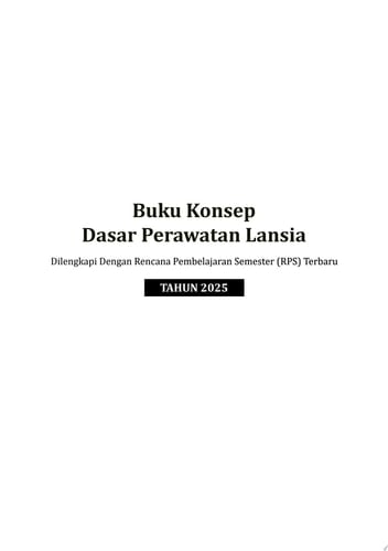 Buku Konsep Dasar Perawatan Lansia