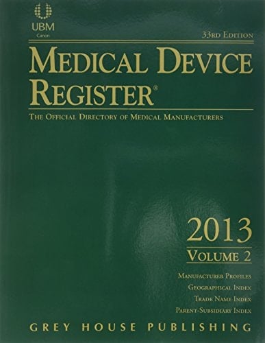 Medical Device Register, 2013