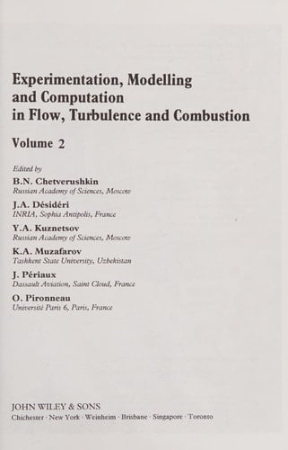 Experimentation Modeling and Computation in Flow, Turbulence and Combustion (Computational Methods in Mechanics and Applied Sciences) (Volume 2)