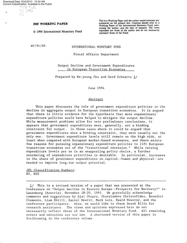 Output Decline and Government Expenditures in European Transition Economies