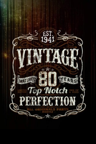 Vintage 80th Birthday 1941 Limited Edition Born In 1941 Notebook 114 Pages Size 6''x9'' / College Ruled