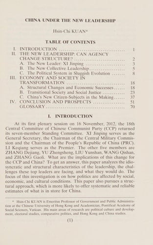 China Under the New Leadership