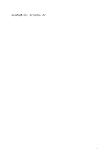 Asian Yearbook of International Law, Volume 21 (2015) Volume 21 (2015)