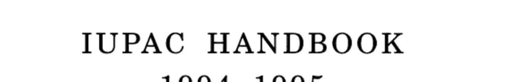 IUPAC Handbook 1994-1995