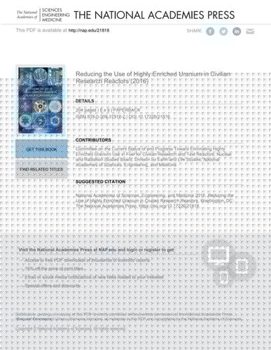 Reducing the Use of Highly Enriched Uranium in Civilian Research Reactors