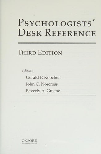 Psychologists' Desk Reference