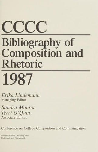 CCCC Bibliography of Composition and Rhetoric 1988