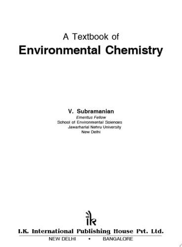 A Textbook of Environmental Chemistry
