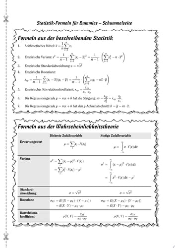 Statistik-Formeln für Dummies