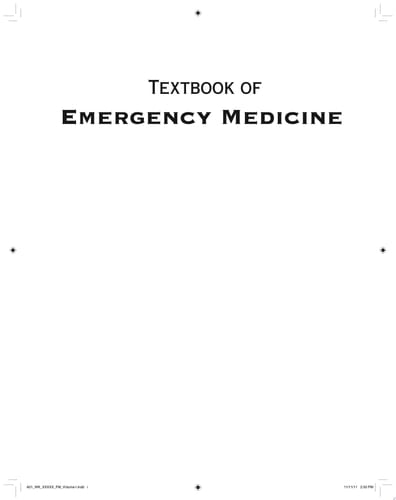 Textbook of Emergency Medicine