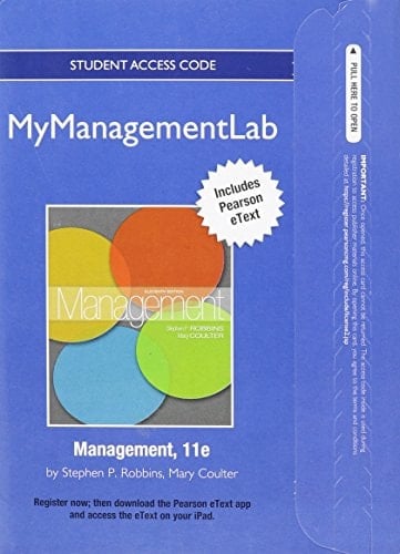 Management MyManagementLab Pearson Etext Student Access Code
