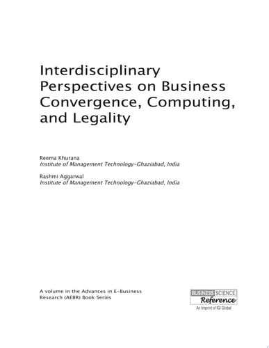 Interdisciplinary Perspectives on Business Convergence, Computing, and Legality