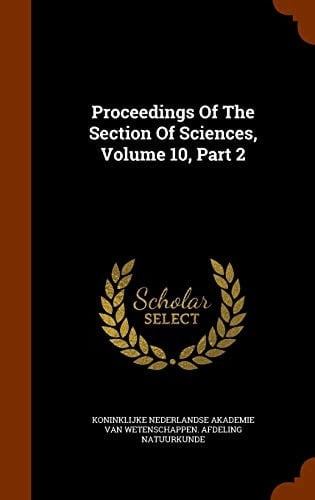 Proceedings of the Section of Sciences, Volume 10, Part 2