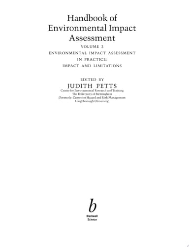 Handbook of Environmental Impact Assessment