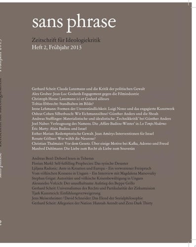 sans phrase: Heft 2 Zeitschrift für Ideologiekritik