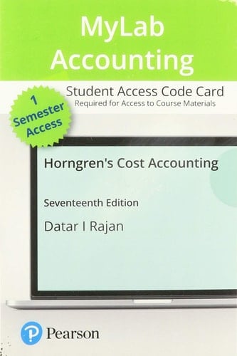 MyLab Accounting with Pearson eText Access Code for Horngren's Cost Accounting