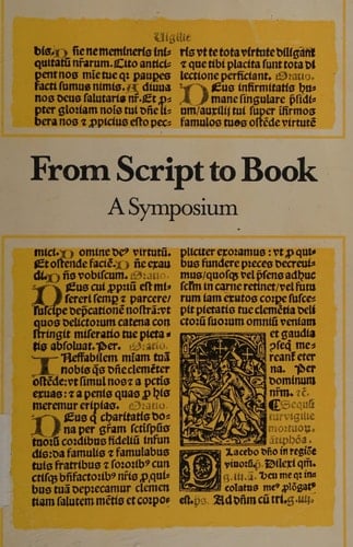 From Script to Book A Symposium