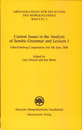 Current issues in the analysis of Semitic grammar and lexicon