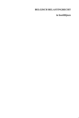 BELGISCH BELASTINGRECHT in hoofdlijnen