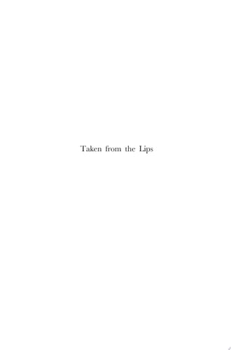 Taken from the Lips: Gender and Eros in Mesoamerican Religions Gender and Eros in Mesoamerican Religions