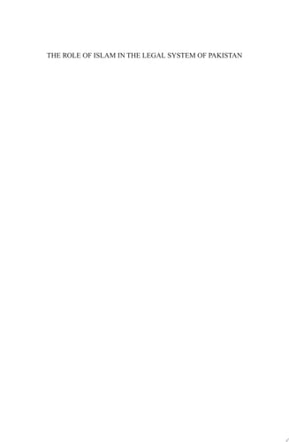 The Role of Islam in the Legal System of Pakistan